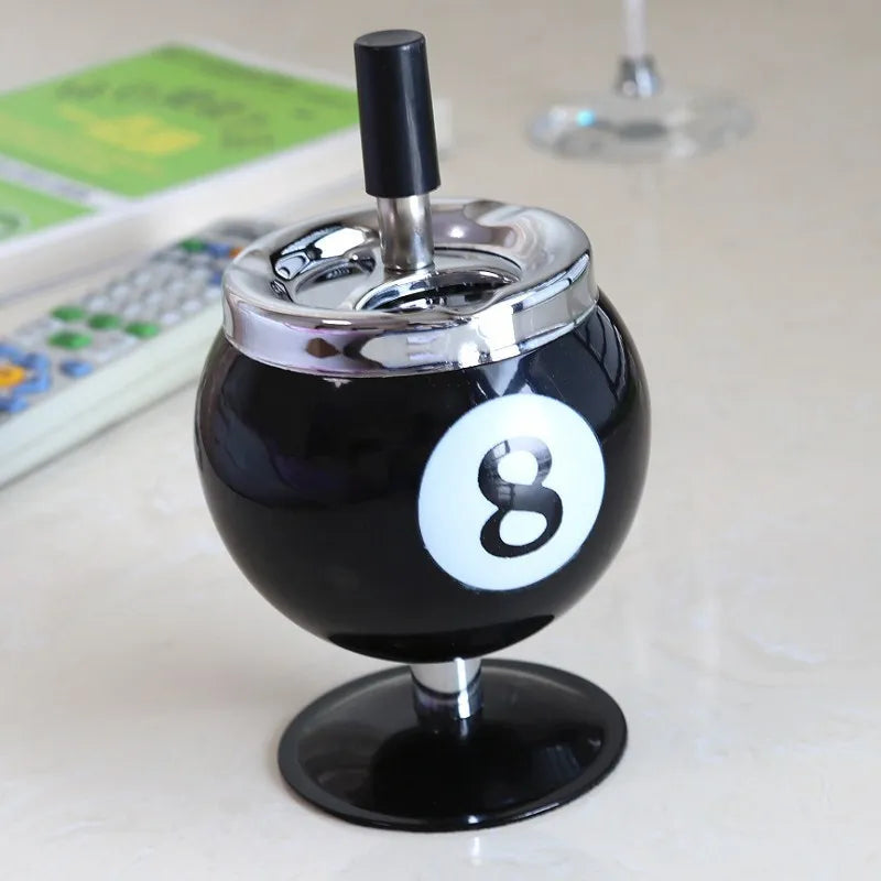 Pool Ball Ashtray With Lid – Anti-Fly Ash Desk Decoration Gift for Billiard Lovers