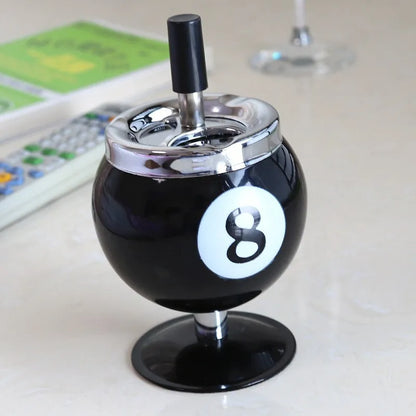 Pool Ball Ashtray With Lid – Anti-Fly Ash Desk Decoration Gift for Billiard Lovers
