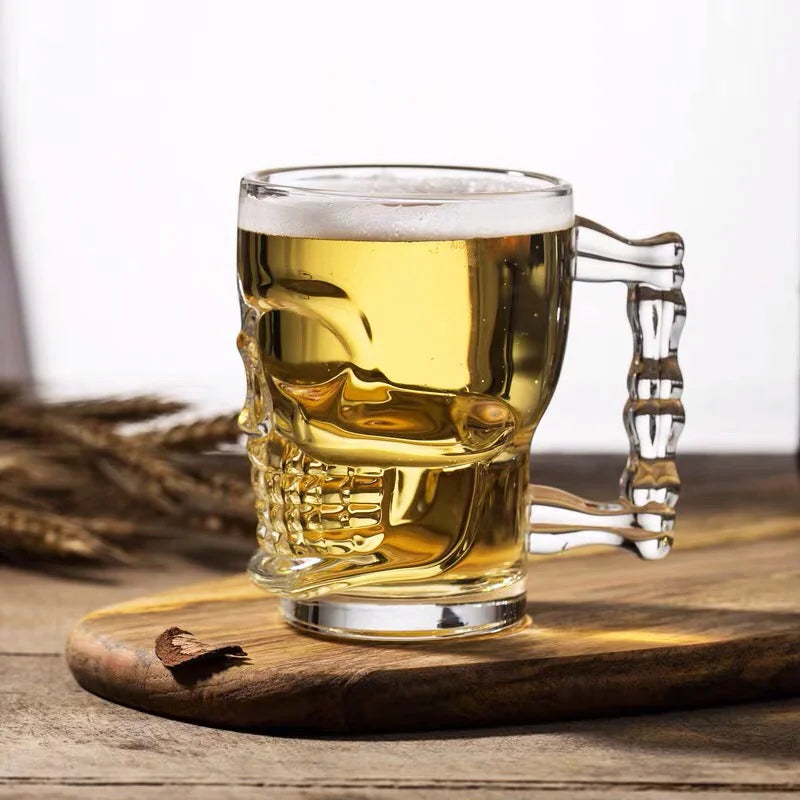 Skull Mug With Handle – Large Capacity Heat-Resistant Lead-Free Glass Beer & Coffee Cup