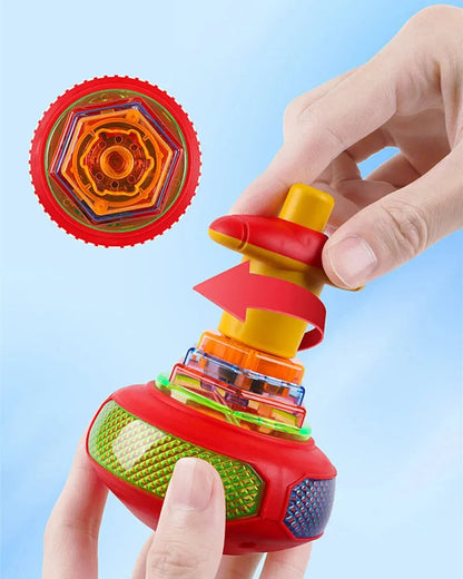 8cm Gyroscope Children Toys Music Luminous Magic Rotating Launch Cartoon Colorful Flashing Spinning Top Children Toys Shello's Creative Boutique