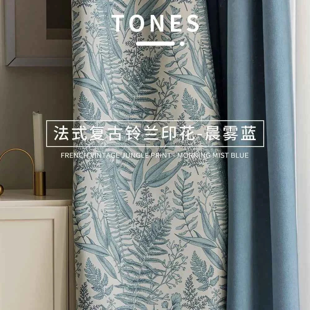 Custom Size French Spliced curtains for Living Room Bedroom Light Luxury Blackout Curtains Thickened Chenille White Tulle