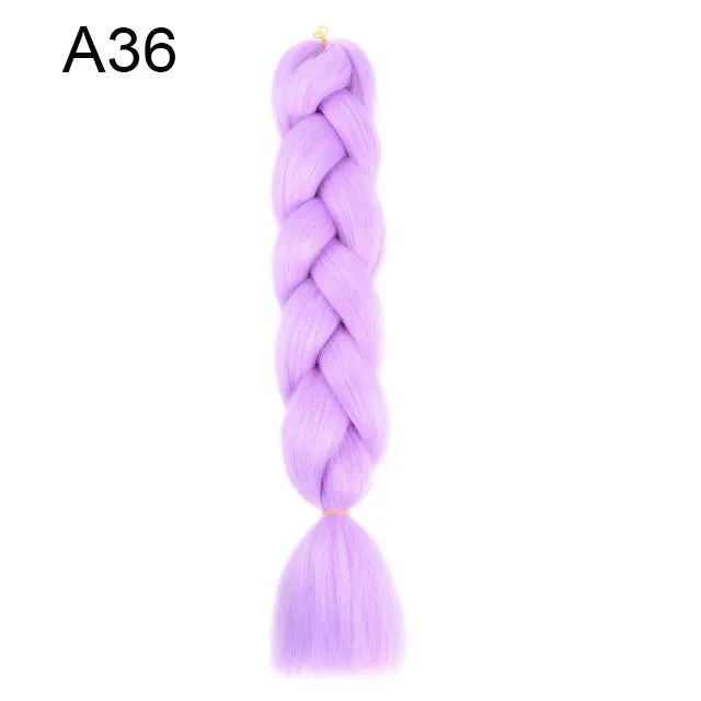 24 Inch Jumbo Braiding Hair - Rainbow Ombre Synthetic Extensions - Shello's Creative Boutique