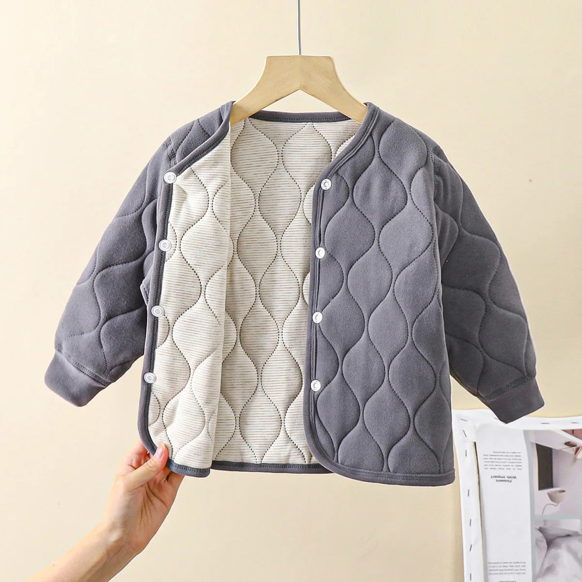 Children’s Quilted Autumn-Winter Jacket – Unisex 3-Layer Thickened Coat Shello's Creative Boutique