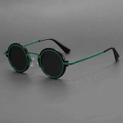 Retro Handmade Small Round Sunglasses Sun Protection Eye Protection UV Protection Men and Women Sunglasses