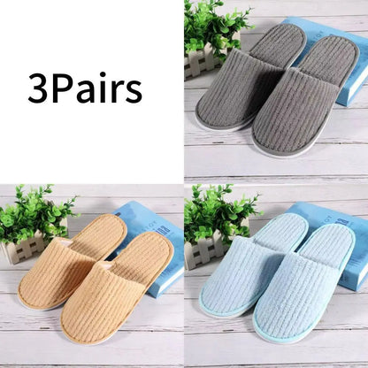 Disposable Guest Slippers - 3 Pairs Non-Slip Indoor Set - Shello's Creative Boutique