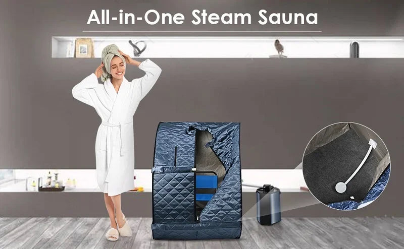 Portable 3L Steam Sauna Tent – 1000W Foldable Home Spa with Remote Control & Chair