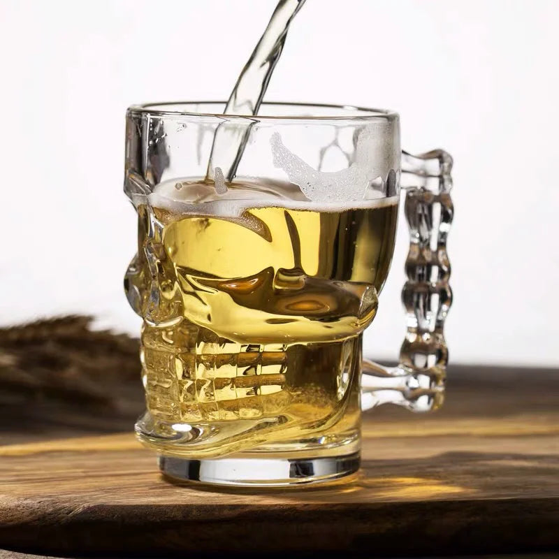 Skull Mug With Handle – Large Capacity Heat-Resistant Lead-Free Glass Beer & Coffee Cup