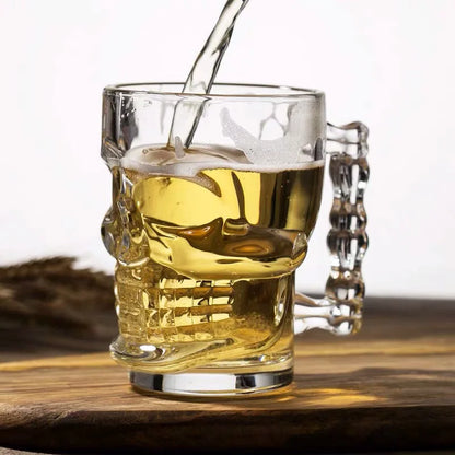 Skull Mug With Handle – Large Capacity Heat-Resistant Lead-Free Glass Beer & Coffee Cup