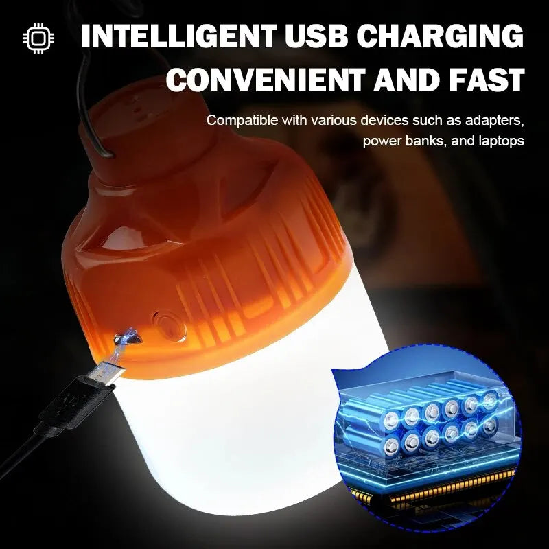 Outdoor USB Rechargeable LED Camping Lantern - Portable Emergency Light with Hook - Shello's Creative Boutique