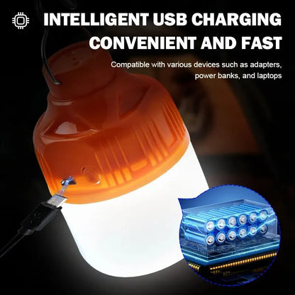 Outdoor USB Rechargeable LED Camping Lantern - Portable Emergency Light with Hook - Shello's Creative Boutique