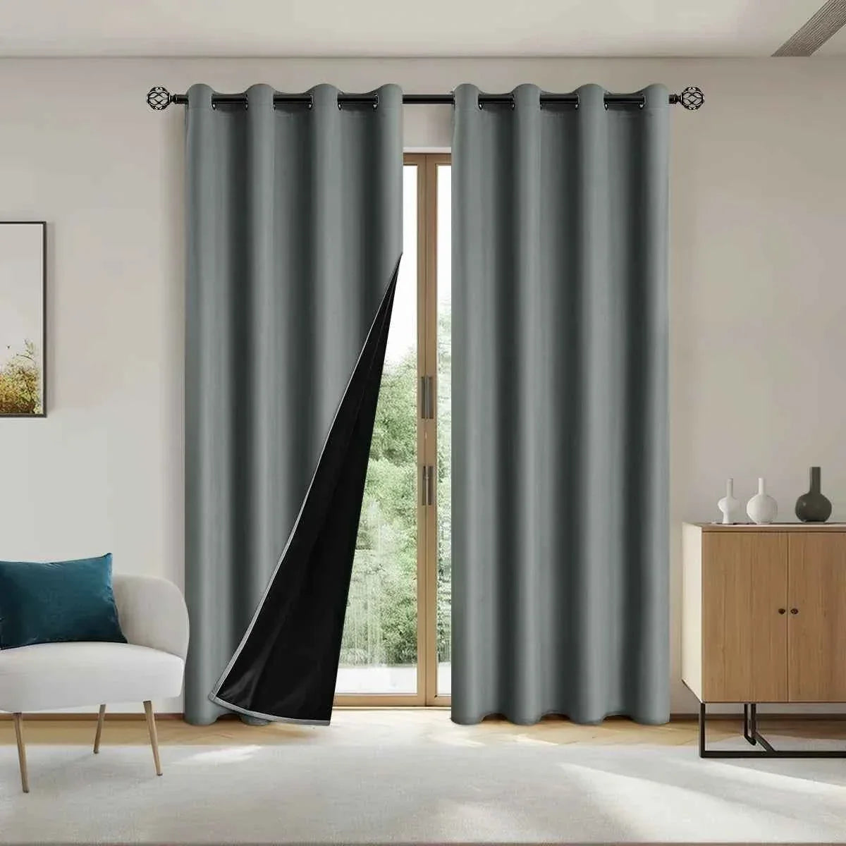 Solid Blackout Curtains with Grommets - Total Privacy Drapes for Bedroom - Shello's Creative Boutique