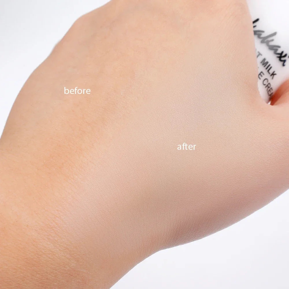 50ml Goat Milk Liquid Foundation Matte Concealer Waterproof Oil-control Cover Dark Circles Brighten Natural Cosmetics Makeup - Shello's Creative Boutique