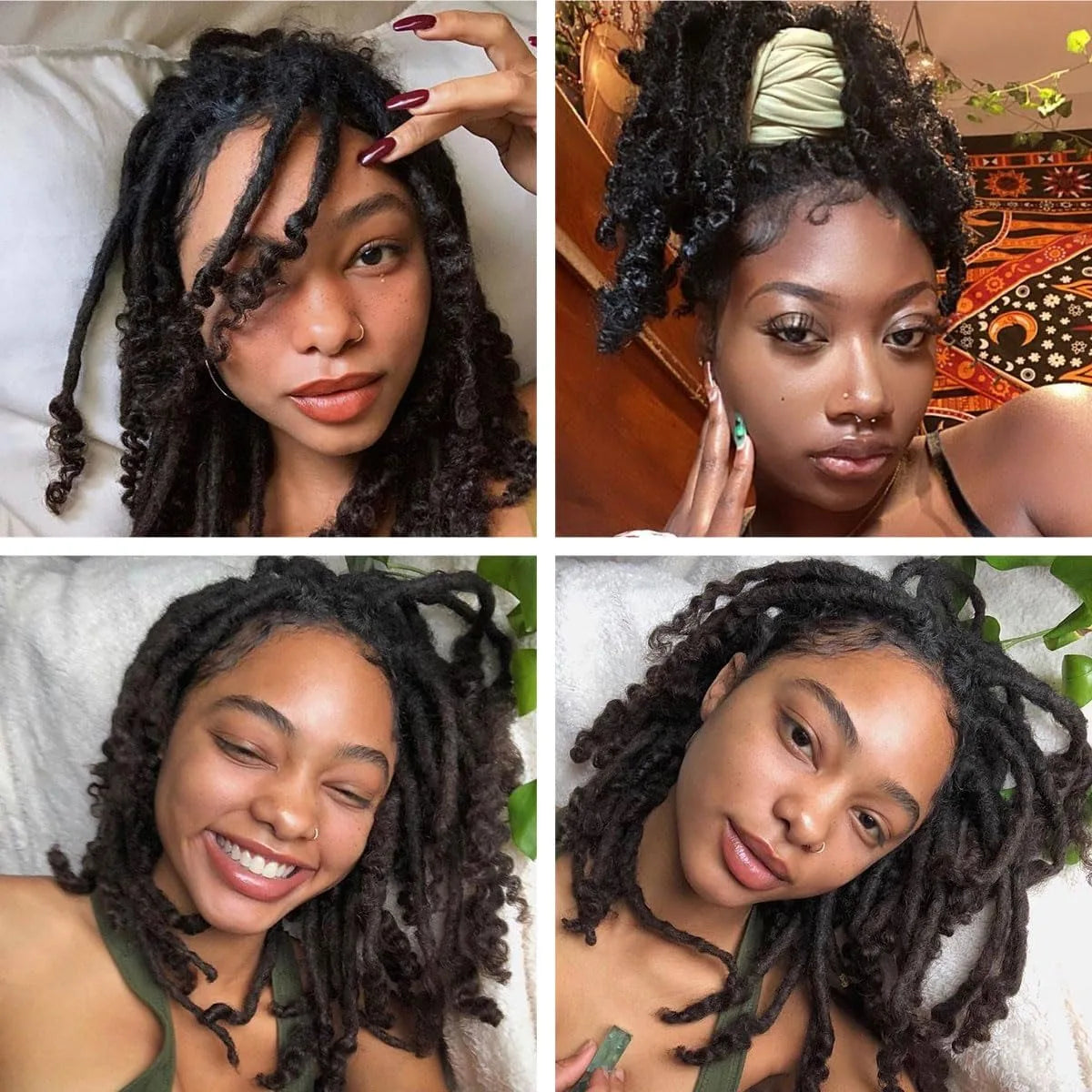Loc Extension Human Hair 0.6cm Width 8inch 50 Strands Handmade Dreadlock Inter Extension Human Hair for Women/Men/Kids - Shello's Creative Boutique