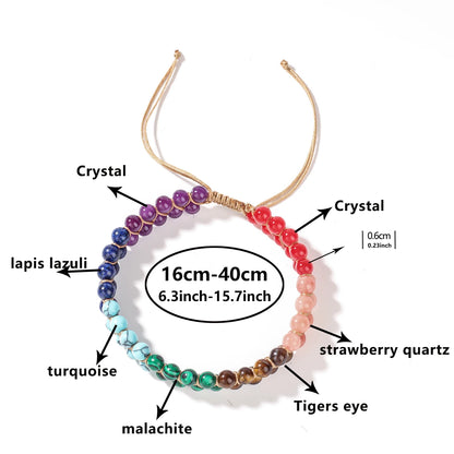 7 Chakras Boho Ankle Bracelet – Double-Layer Braided Turquoise Beach Jewellery
