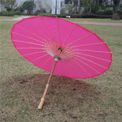 70cm Chinese Fabric Parasol — Traditional Bamboo Dance Umbrella for Weddings & Props