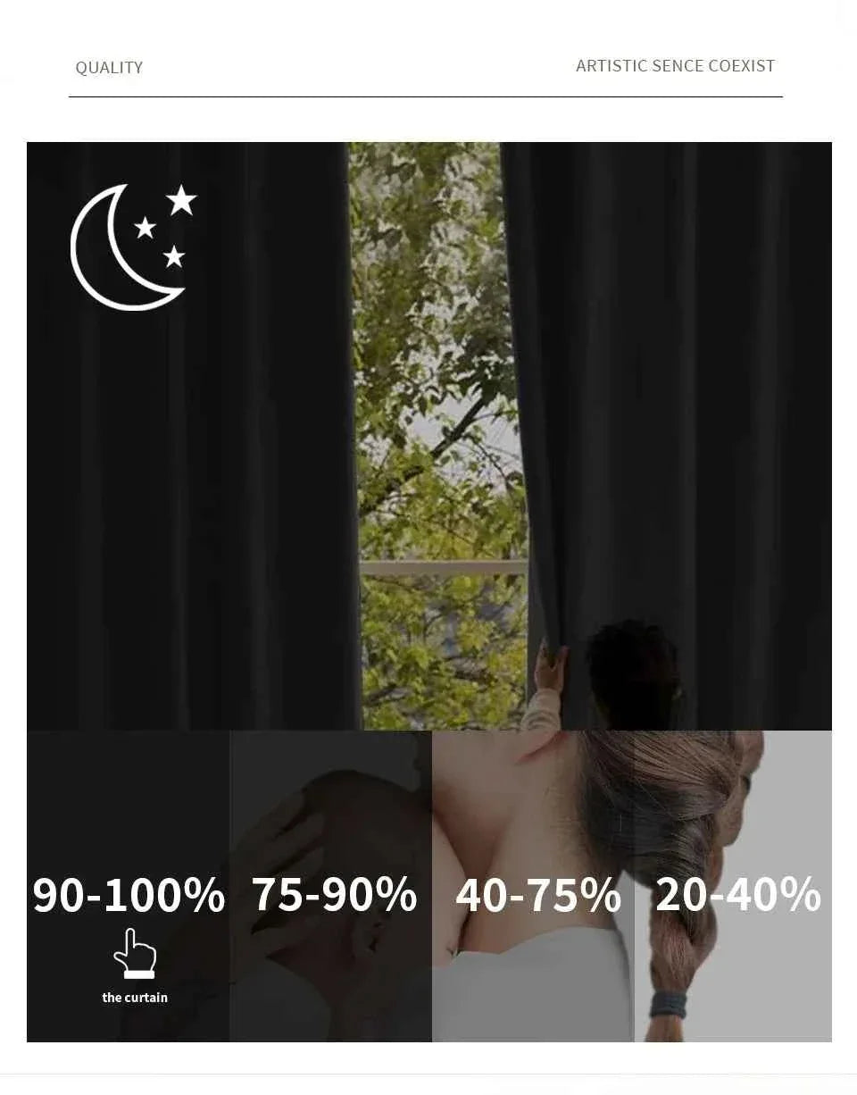 Modern Blackout Curtains - Thermal Insulated Short Drapes for Kitchen & Bedroom (95% Light Blocking) - Shello's Creative Boutique