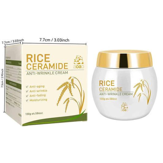 Rice Cream Anti-Wrinkle Collagen Anti-Aging Moisture Nourishing Moisturizer Ceramides for Revitalized, Firmer Skin