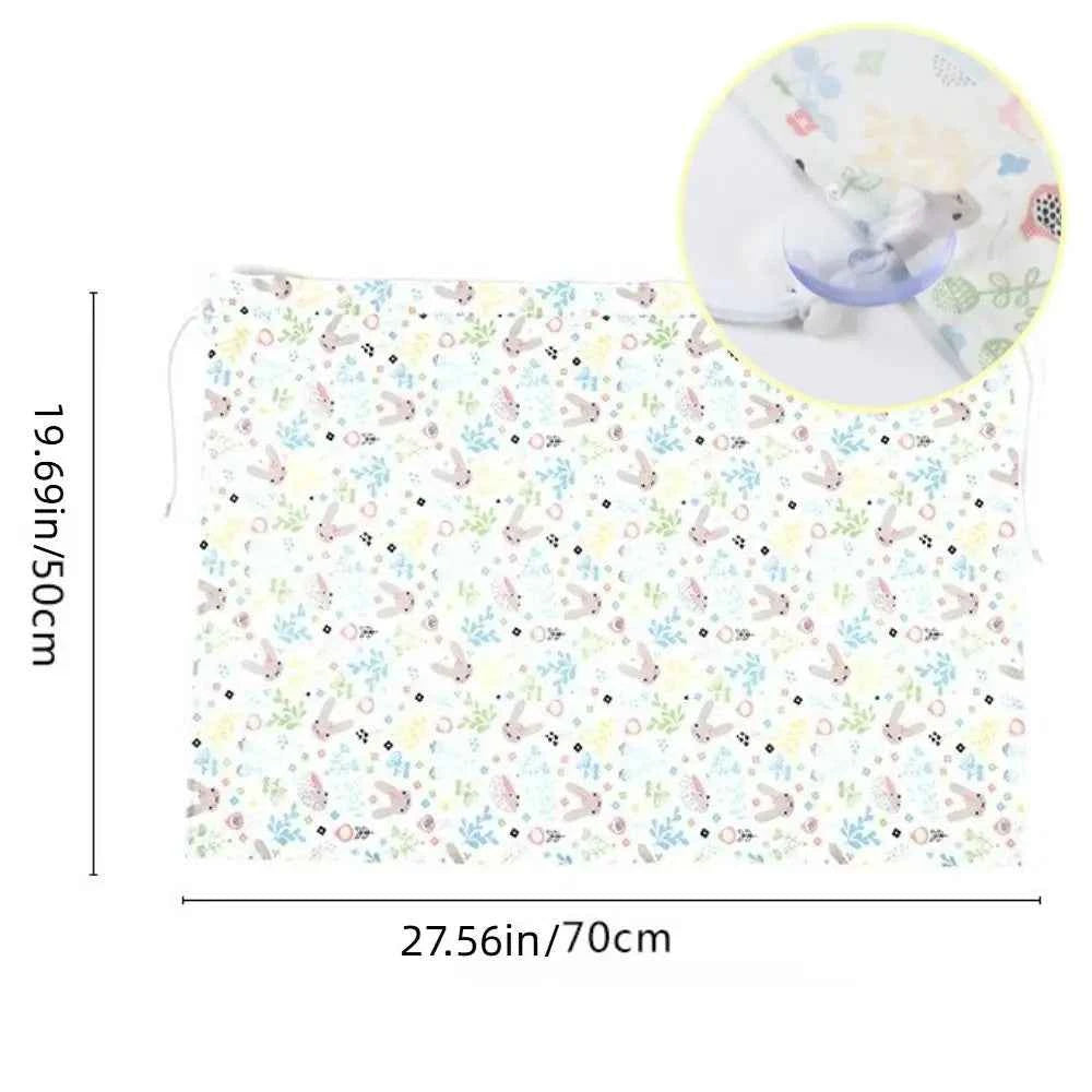 Suction Cup Car Curtains Cute Cartoon Animal/Floral Sunshade Curtain UV Protection Cotton Car Window Cover Car Interior