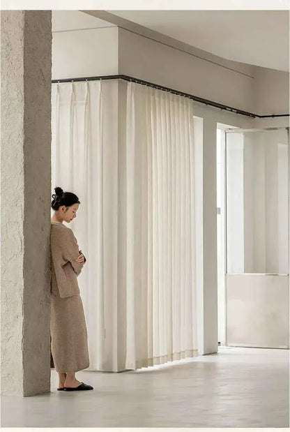 Luxurious Textured Thick Tulle Curtains - Insulated Sheer Drapes for Living Room & Bedroom - Shello's Creative Boutique