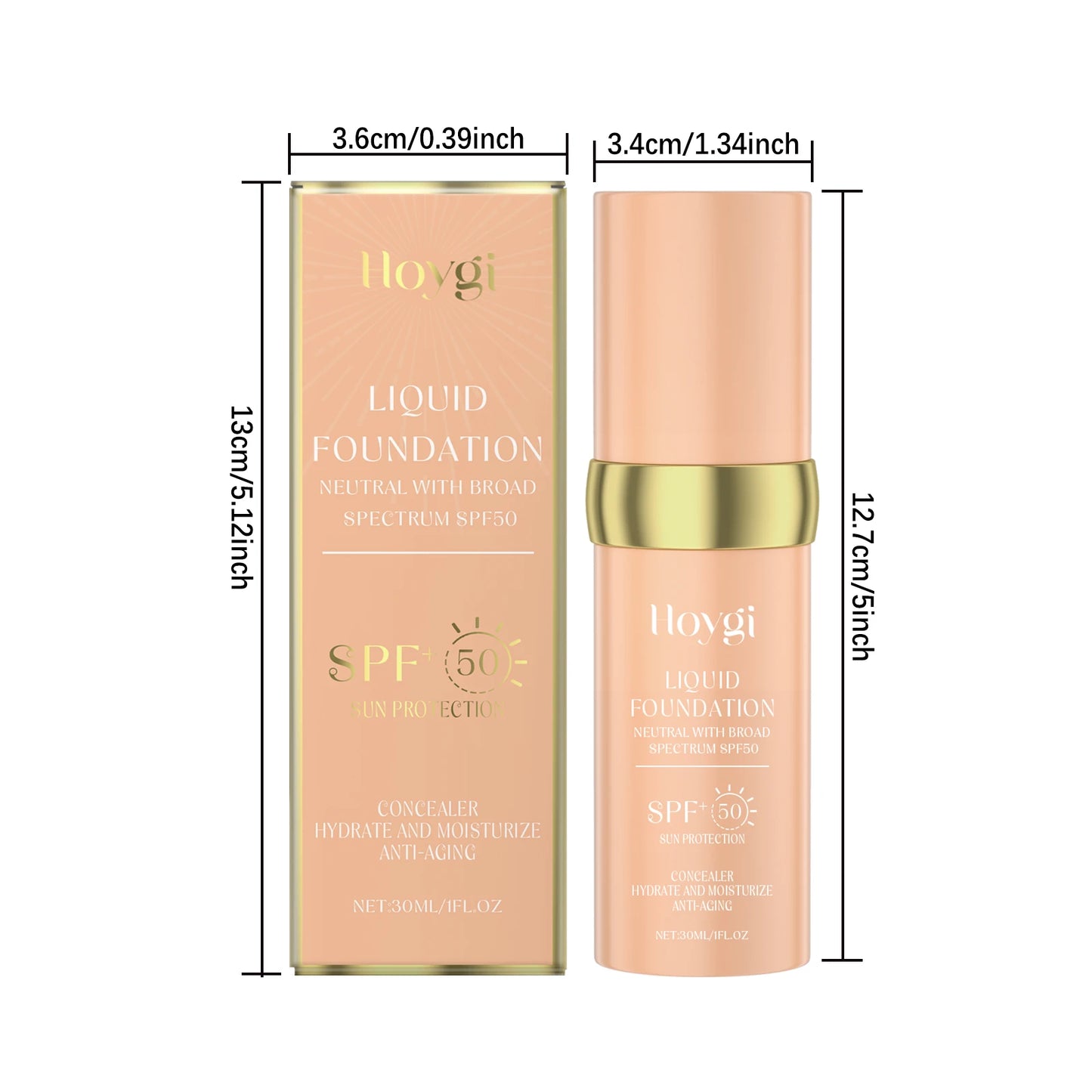 Liquid Face Foundation Spf 50 Temperature Change High Coverage Makeup Base Waterproof Hydrating Foundation Cosmetics Makeup - Shello's Creative Boutique