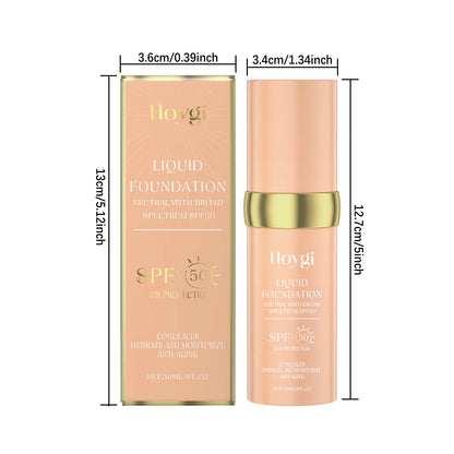 Liquid Face Foundation Spf 50 Temperature Change High Coverage Makeup Base Waterproof Hydrating Foundation Cosmetics Makeup - Shello's Creative Boutique