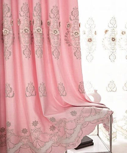 European Modern Blackout Curtains - Luxury Embroidered Tulle Villa Valance for Living Room & Bedroom
