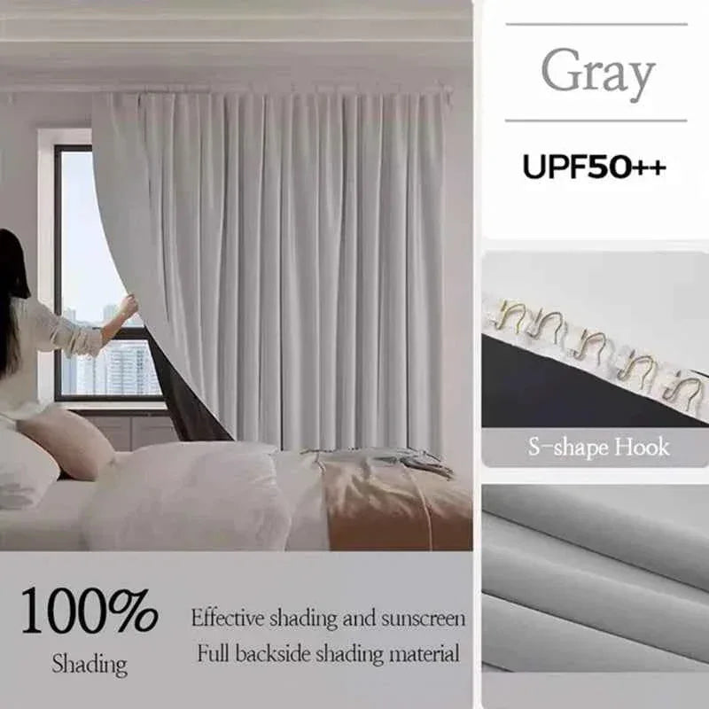 High Shading Blackout Curtains - Bedroom & Living Room Privacy Drapes with Hooks - Shello's Creative Boutique