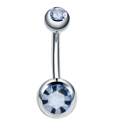 Stainless Steel Cubic Zirconia Drop Navel Ring