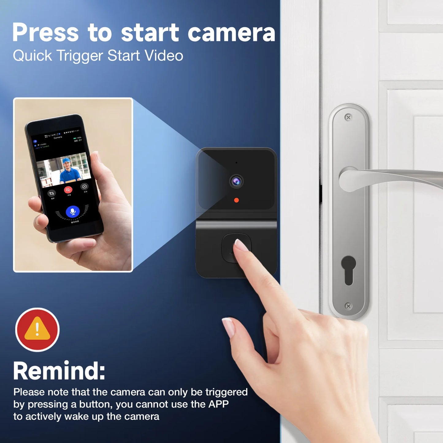 Wireless WiFi Outdoor Doorbell Camera with HD Video, Night Vision & Voice Change