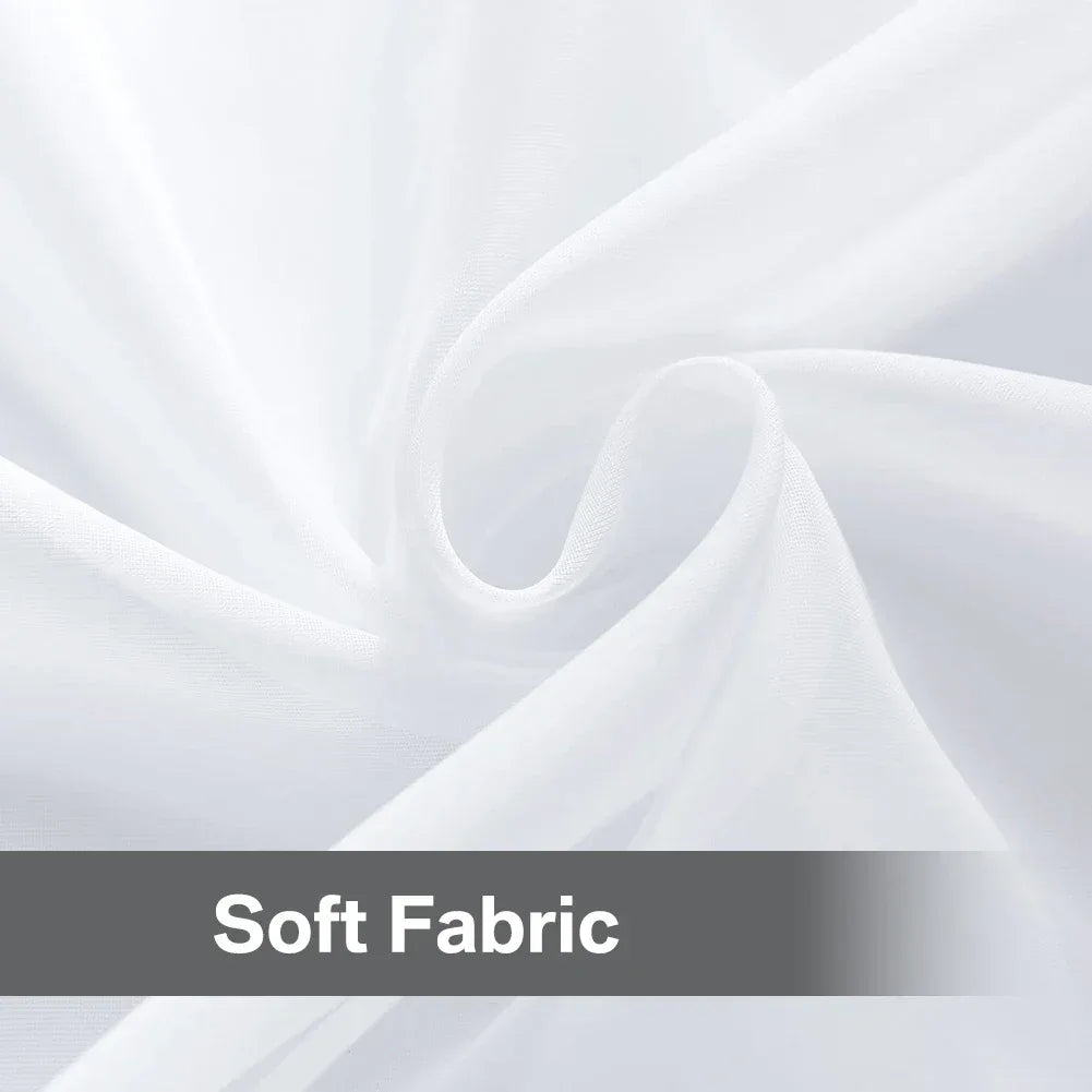 Sheer White Tulle Curtains – Elegant Voile Window Drapes - Shello's Creative Boutique
