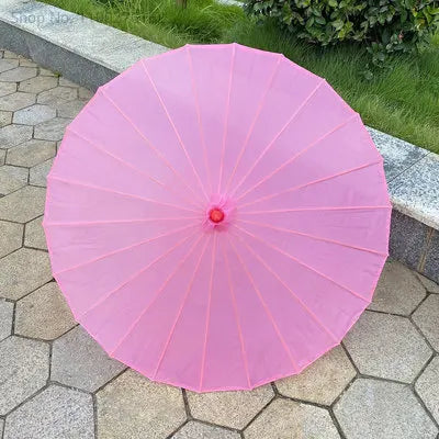 70cm Chinese Fabric Parasol — Traditional Bamboo Dance Umbrella for Weddings & Props