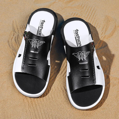Men's Casual Summer Sandals – Black & Orange