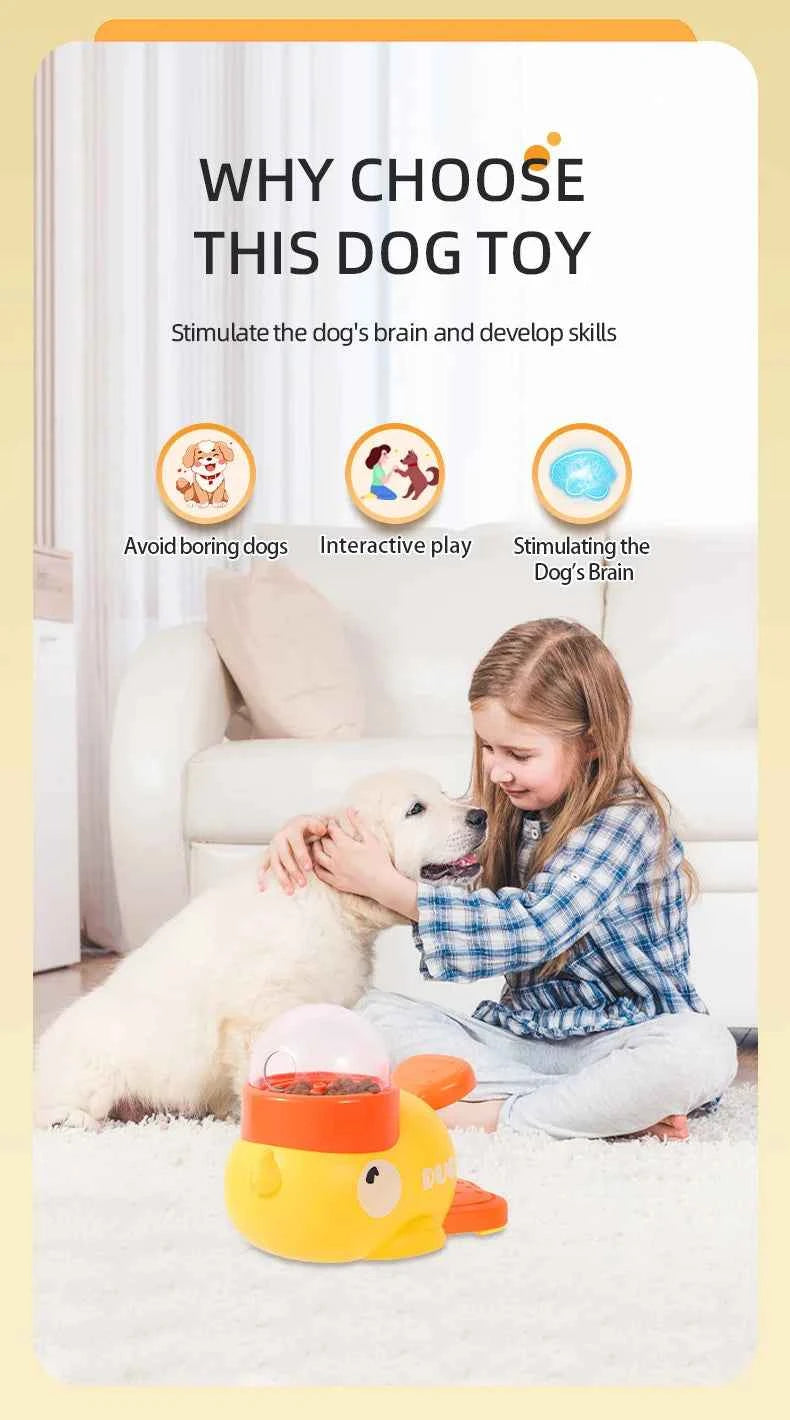 Pet Snack Feeder Dog Food Dispenser Automatic Feeder Puppy Cartoon Duck Design Used to Train Dogs Accessories Cats Cat Supplies