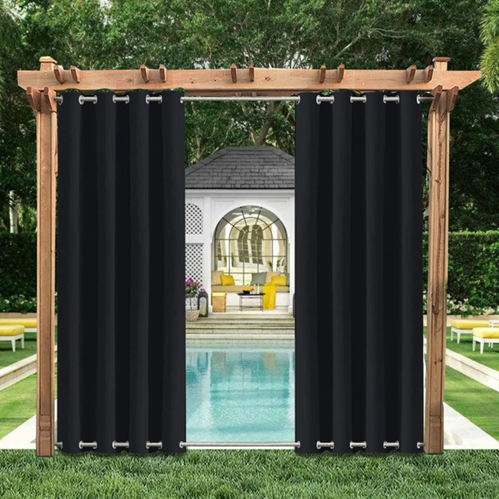 Outdoor Patio Curtains - Weighted Waterproof Blackout Drapes for Gazebo, Porch & Balcony - Shello's Creative Boutique