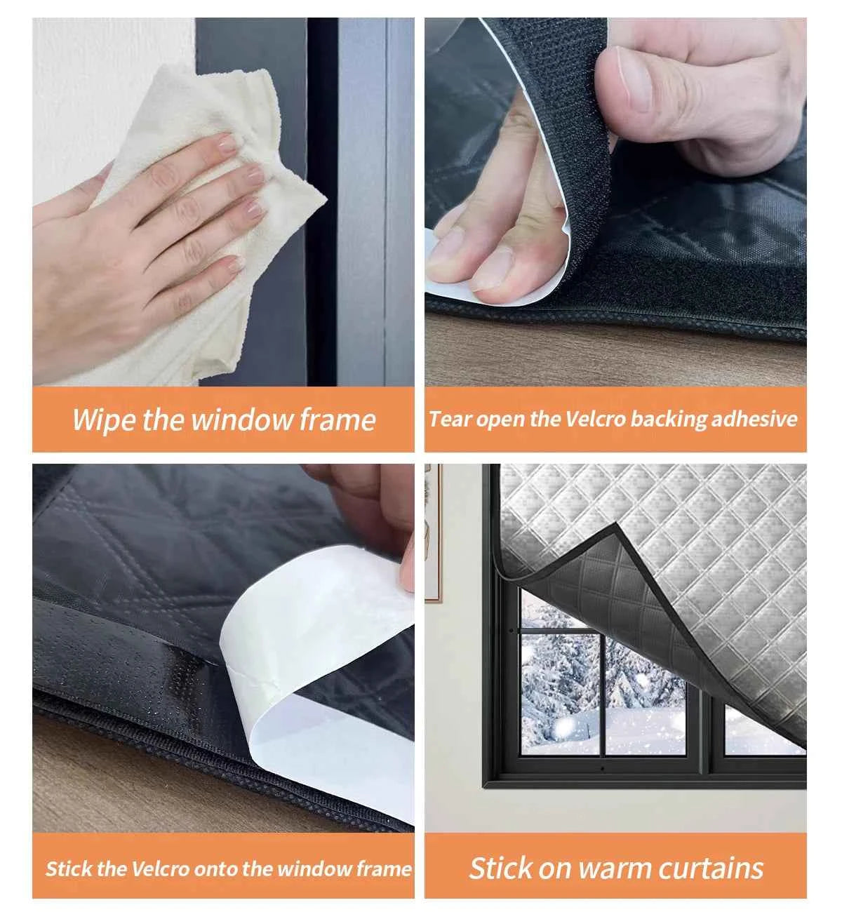 Curtains for winter warmth and windproof, fully sealed, window insulation film, insulated curtains, door curtains, cold proof