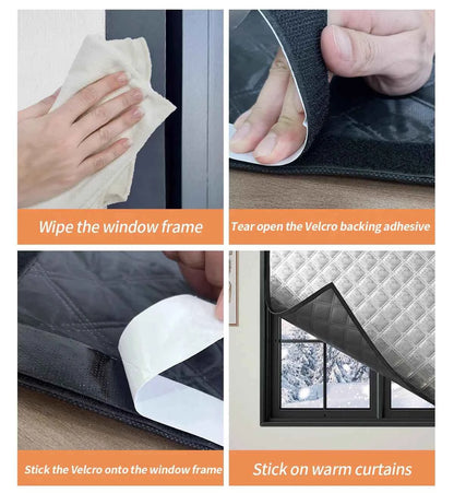 Curtains for winter warmth and windproof, fully sealed, window insulation film, insulated curtains, door curtains, cold proof