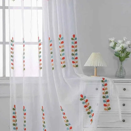 Boho Sheer Curtains for Living Room - Light Filtering Window Drapes, 2 Panels - Shello's Creative Boutique