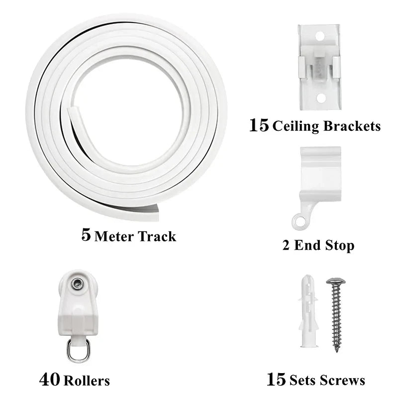 Flexible Bendable Curtain Track 2-6M - Curved Rail - Shello's Creative Boutique