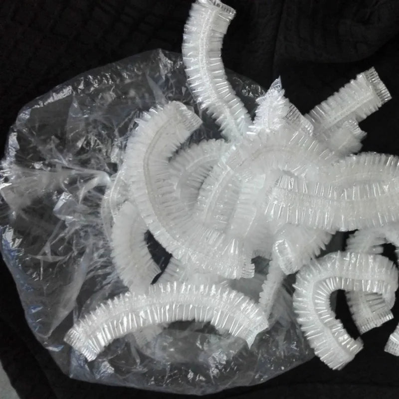 Disposable Shower Caps – Pack of 100, Waterproof & Elastic for Adults