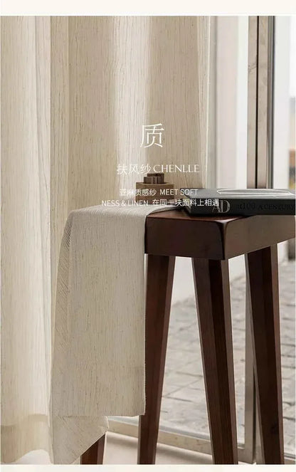 Luxurious Textured Thick Tulle Curtains - Insulated Sheer Drapes for Living Room & Bedroom - Shello's Creative Boutique