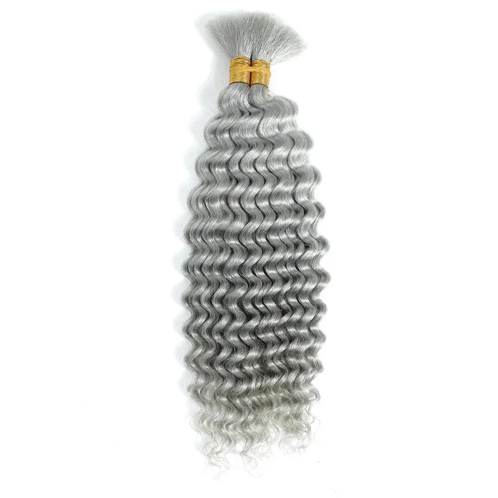 Blonde Highlight Bulk Braiding Hair - Deep Wave Curly Human Hair 100g for Boho Braids - Shello's Creative Boutique
