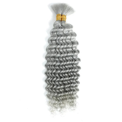 Blonde Highlight Bulk Braiding Hair - Deep Wave Curly Human Hair 100g for Boho Braids - Shello's Creative Boutique