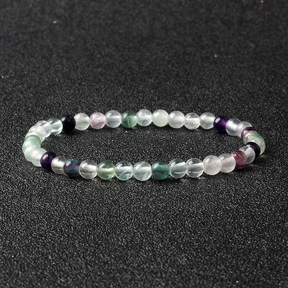 4mm Natural Stone Agate & Lava Stretch Bracelet – Handmade Tiny Bead Bangle for Men & Women