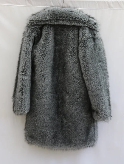 Men's Faux Fur Long Coat - Winter Trench Coat Plus Size