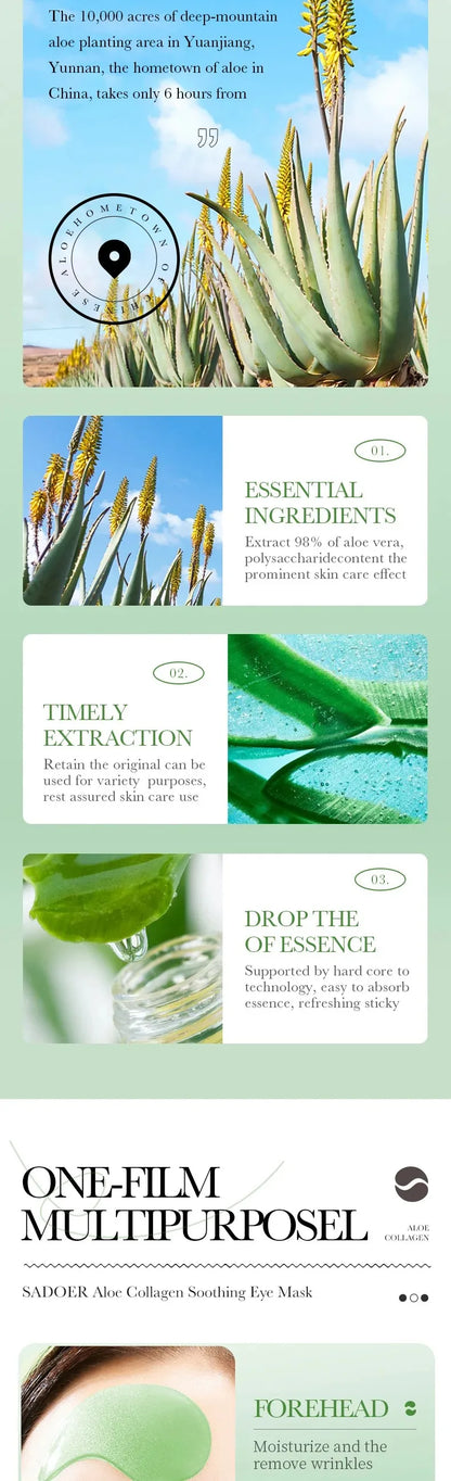 60pcs Aloe Vera Collagen Eye Mask Anti Dark Circles Eyes Bags Moisturizing Anti-Wrinkles Eye Patches Eyes Skin Care Products - Shello's Creative Boutique