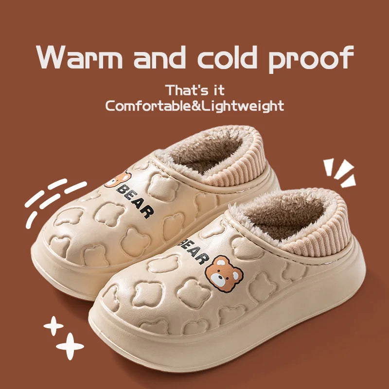 Women's Waterproof Winter Slippers – Non-Slip Insulated Cotton Shoes - Shello's Creative Boutique