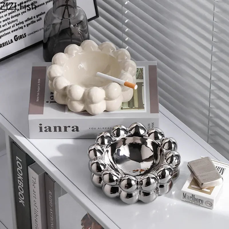 Electroplated Ceramic Ashtray – Decorative Smoking Accessory & Car Ash Tray