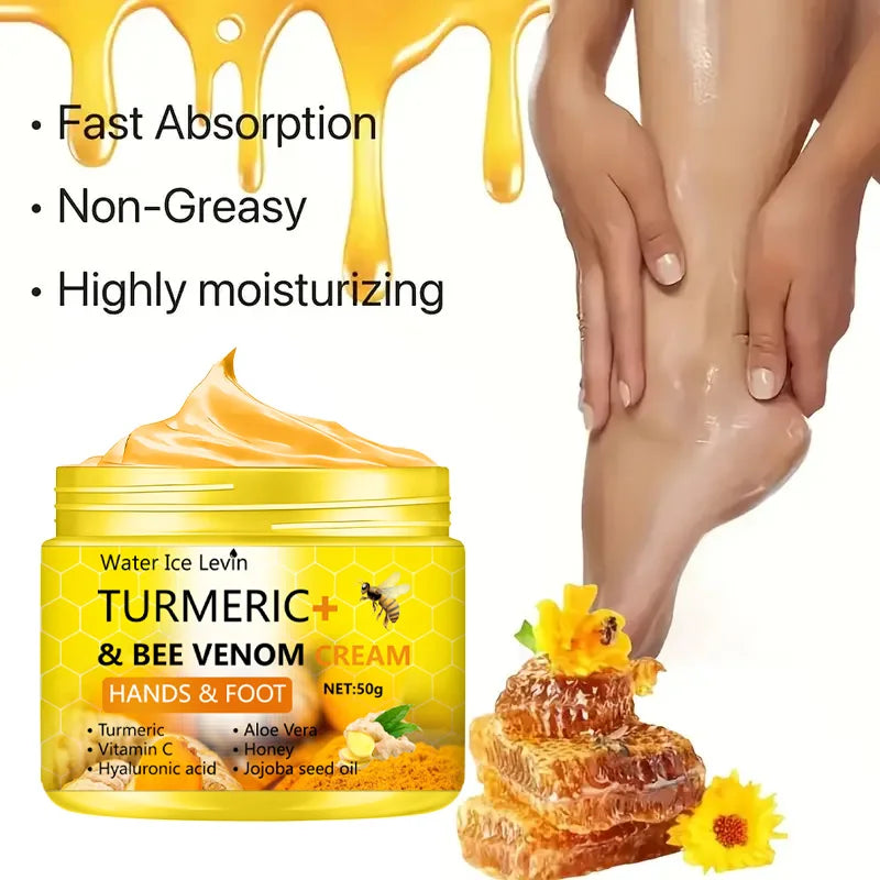 Turmeric Bee Venom Anti-Drying Crack Foot Cream Hand Cracked Repair Skin Removal Care Cream Dead Feet Hand Skin 50g - Shello's Creative Boutique