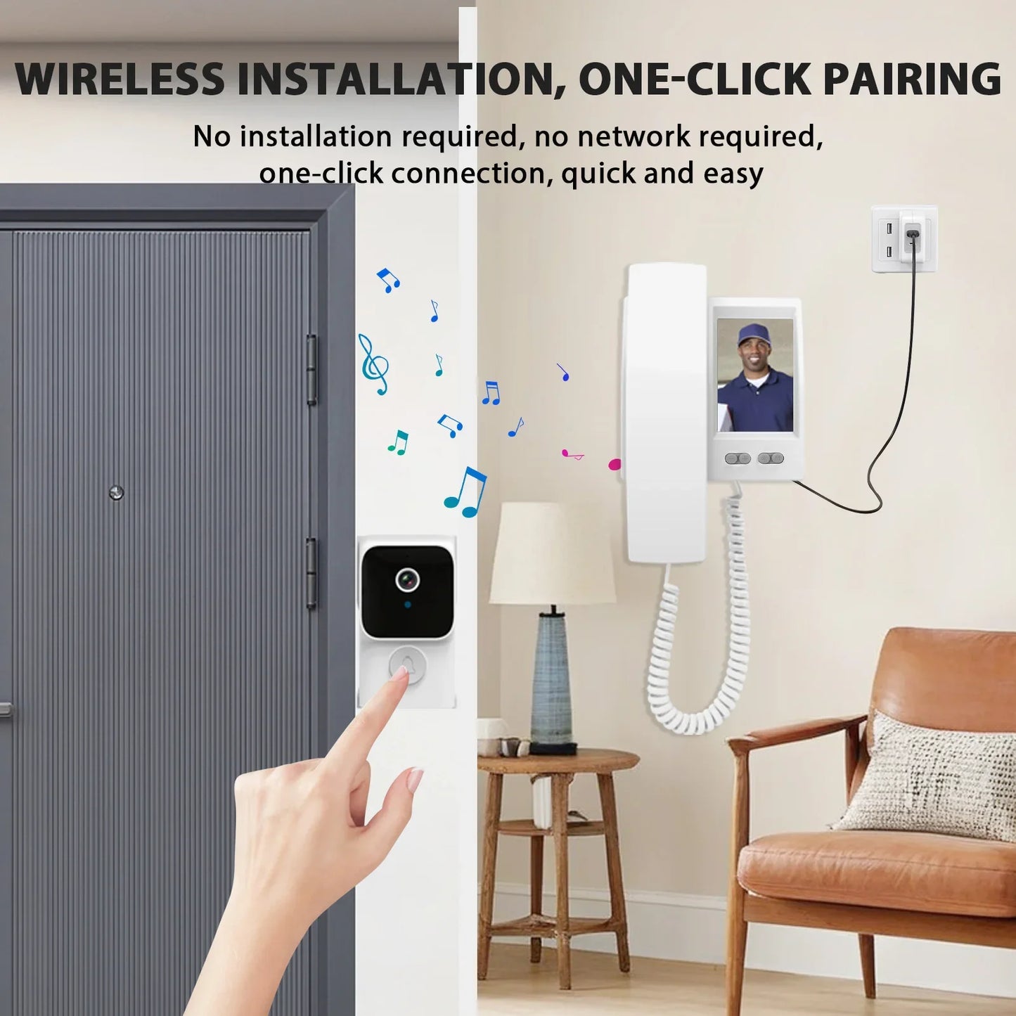 3.5 Inch IPS Wireless Video Door Phone Intercom System with Camera