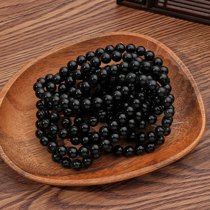 1 Strand 45pcs Natural Stone Beads – Rose Quartz, Tiger Eye, Obsidian